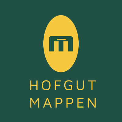 Logo, Hofgut Mappen, yellow, green, M in circle